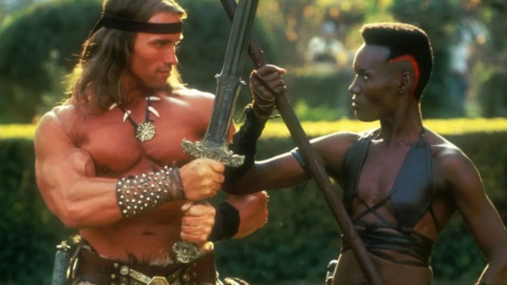 This is a film still from CONAN THE DESTROYER (1984), showing at Rule Zero on Sunday 26 February 2023.