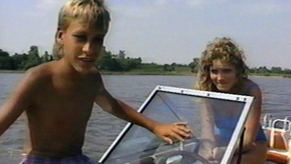 This is a film still from BLOOD LAKE dir Tim Boggs (1987), showing in Bar Paragon at Genesis Cinema (Weds 28 Feb 2024).