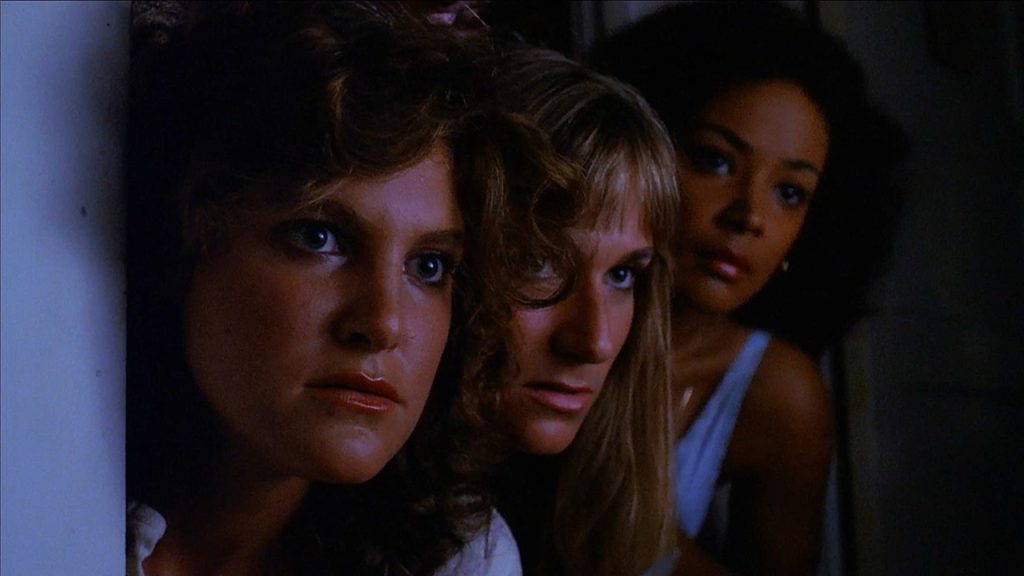This is a still from THE SLUMBER PARTY MASSACRE dir Amy Holden Jones (1982), presented by Token Homo at Genesis Cinema (23 March 2024).
