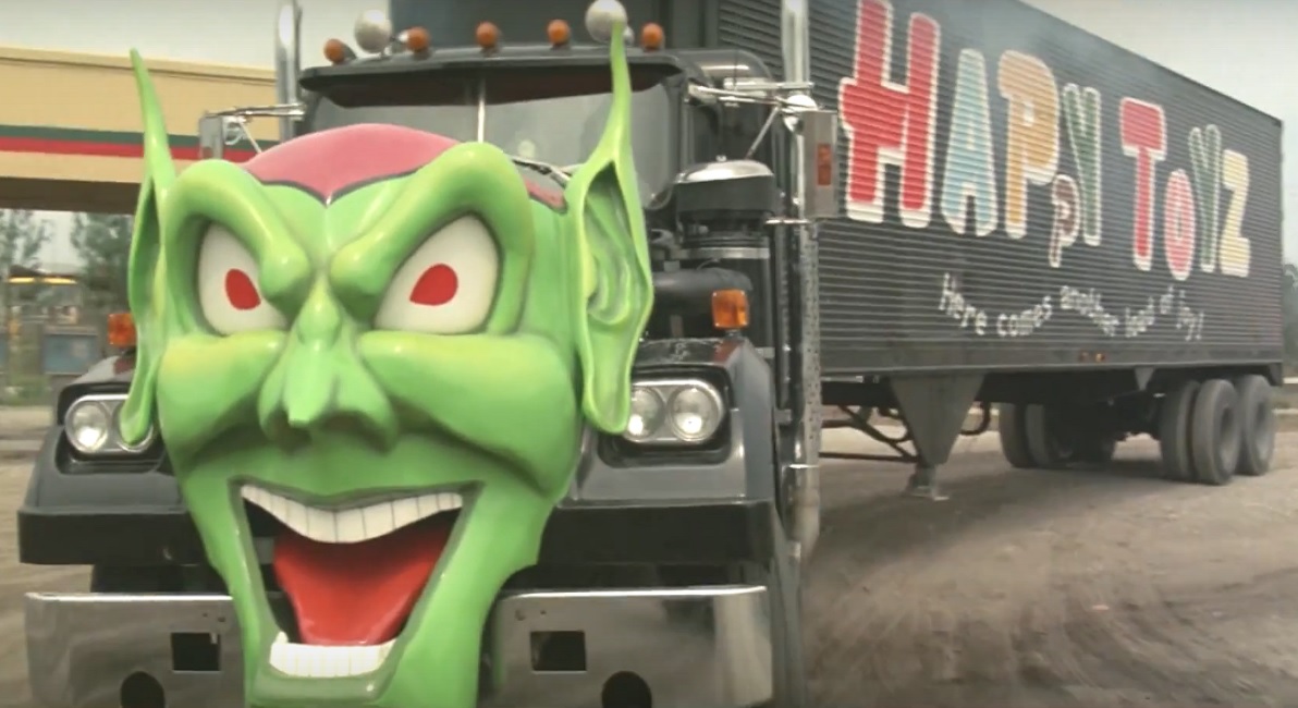 This is a film still from MAXIMUM OVERDRIVE dir Stephen King, 1986