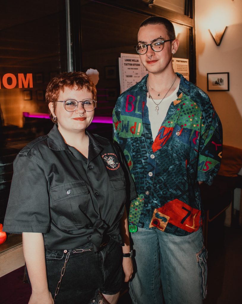 Audience members posing in costume for our Queer Horror Nights screening of FEMALE TROUBLE at Rio Cinema.