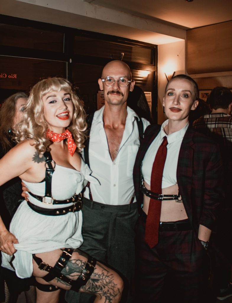 Audience members posing in costume for our Queer Horror Nights screening of FEMALE TROUBLE at Rio Cinema.