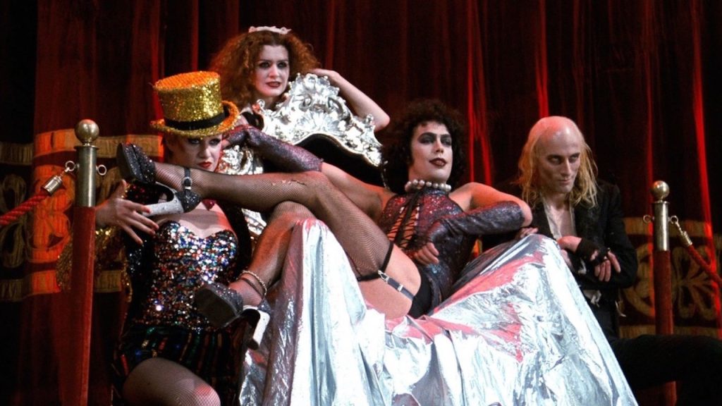 This is a film still from THE ROCKY HORROR PICTURE SHOW dir Jim Sharman (1975), showing at Genesis Cinema, part of our CELLULOID JAM season (Weds 18 December 2024)