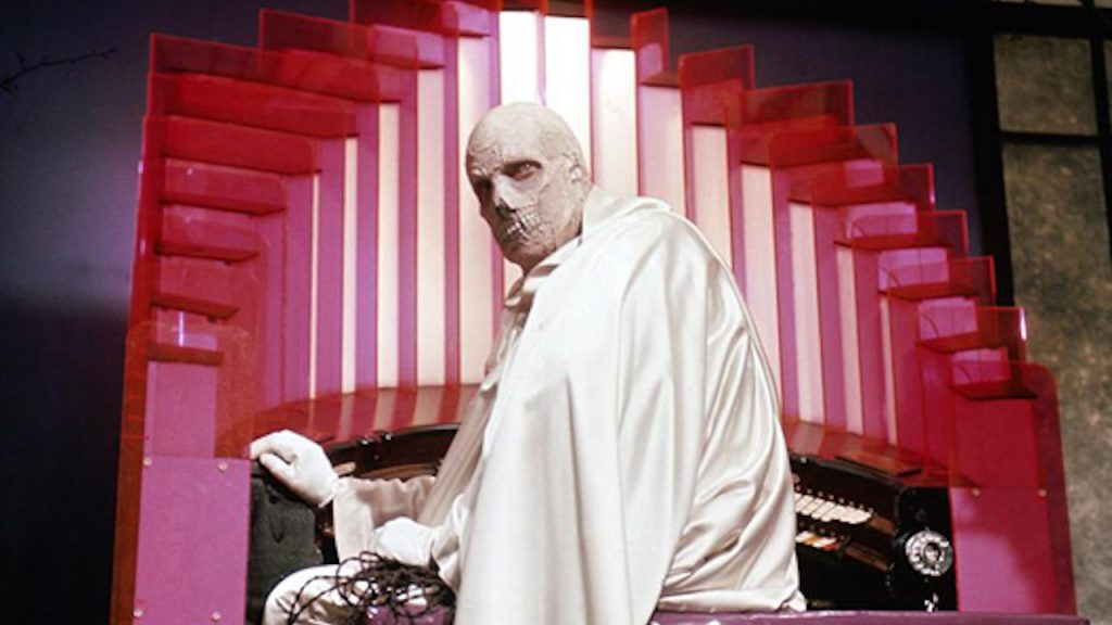 This is a film still from THE ABOMINABLE DR PHIBES dir Robert Fuest (1971), part of CELLULOID JAM at Finsbury Park Picturehouse (Sun 26 January 2025).