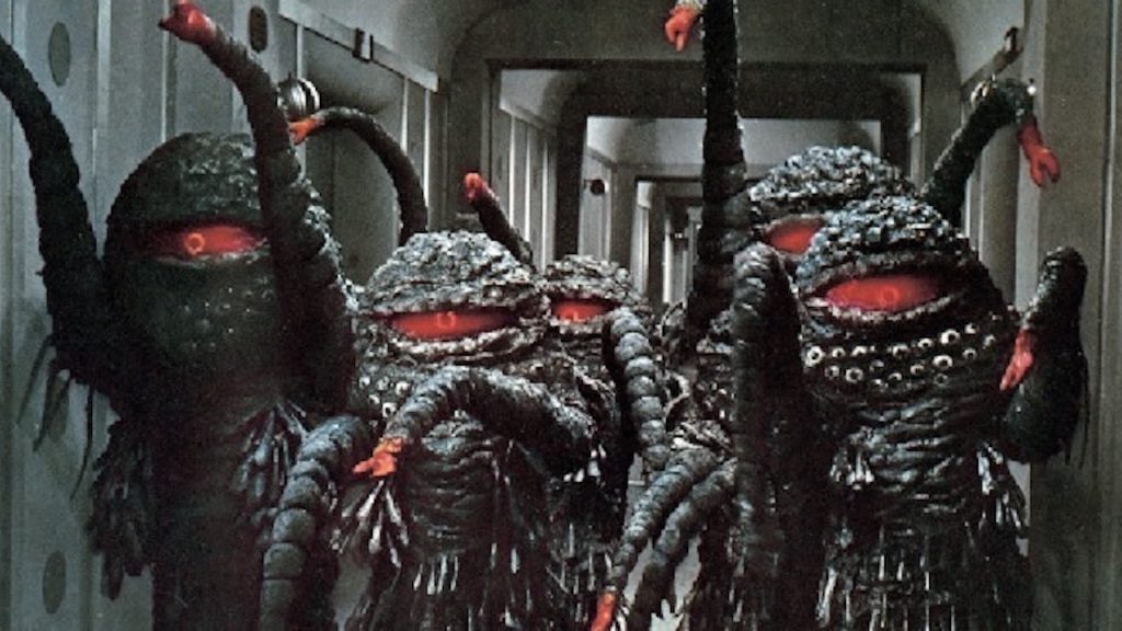 This is a film still from THE GREEN SLIME (1968) screening as part of the QUEER MONSTROSITY ALL NIGHTER at Picturehouse Central (Sat 07 June 2025).