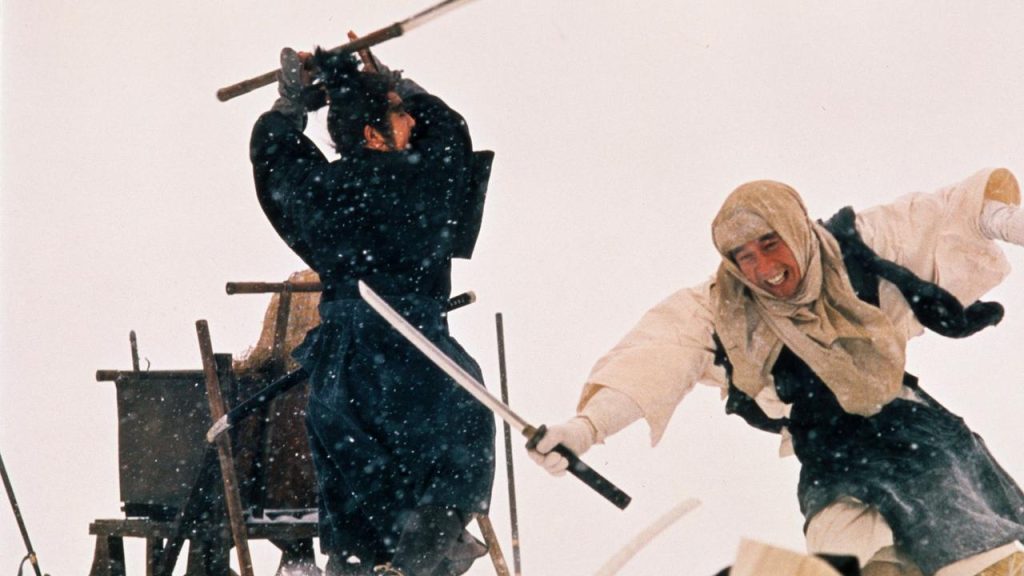 This is a film still from LONE WOLF AND CUB - WHITE HEAVEN IN HELL dir Yoshiyuki Kuroda (1974), part of WE ARE TRASH! at Genesis Cinema (13 AUG 2025).