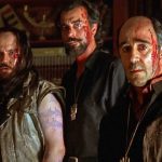 This is a film still from THE DAY OF THE BEAST aka El día de la bestia dir Álex de la Iglesia (1995), part of SATANIC PANIC! at Finsbury Park Picturehouse (12 April 2026).