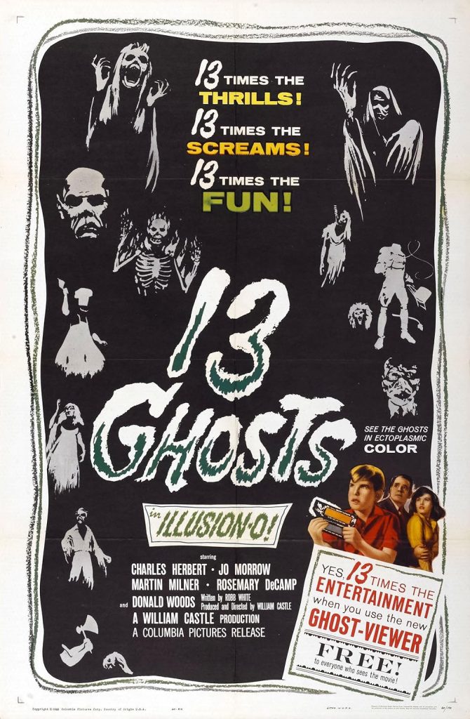 This is the film poster for 13 GHOSTS (1960), screening as part of the SCREAM FOR YOU LIVES! film season at BAR TRASH (20 May 2026). 