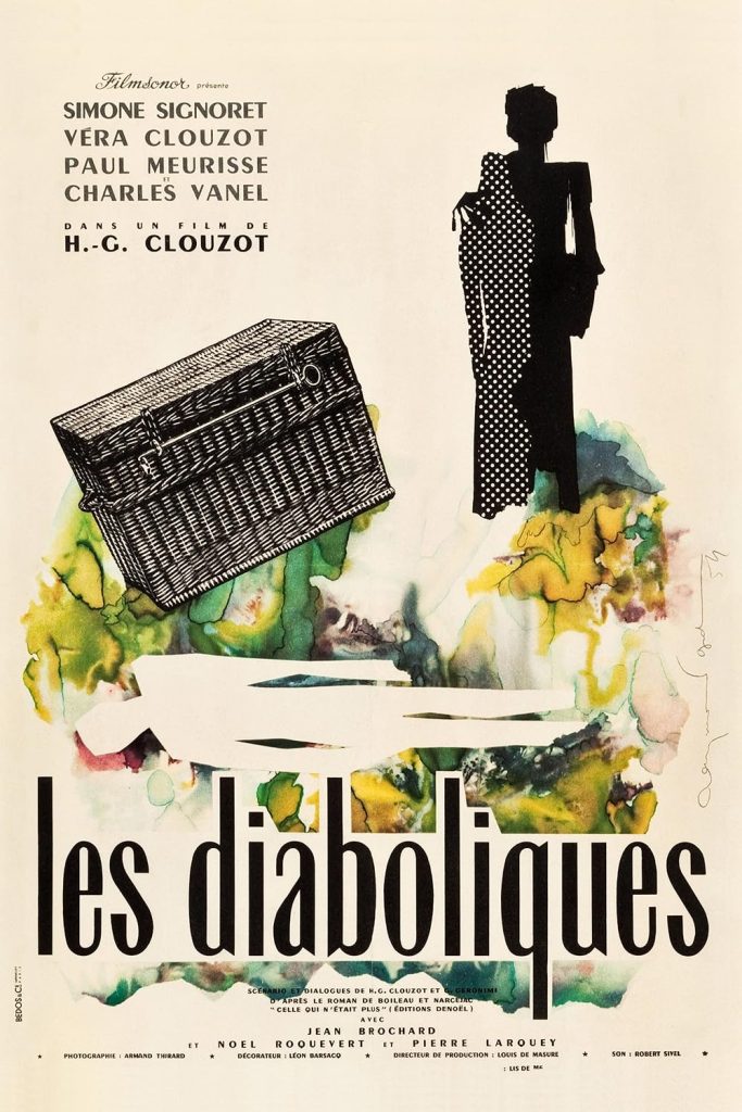 This is the film poster for LES DIABOLIQUES (1955), screening as part of the SCREAM FOR YOU LIVES! film season at BAR TRASH (17 May 2026). 