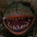 This is a film still from LITTLE SHOP OF HORRORS: DIRECTOR'S CUT dir Frank Oz (1986), part of RIO FOREVER at Rio Cinema (11 July 2026). The image shows a large carnivorous plant in the process of destroying a downtown florists shop.