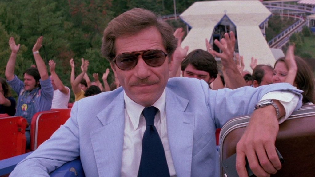 This is a film still from ROLLERCOASTER dir James Goldstone (1977), part of SCREAM FOR YOUR LIVES! at Finsbury Park Picturehouse (19 July 2026).